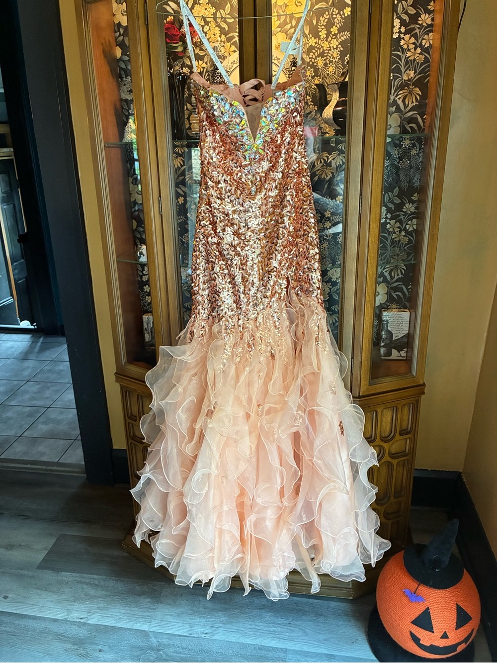Sparkling Blush Sequin Mermaid Gown